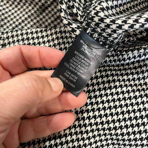 Rachel Zoe Black White Houndstooth Pants Size 10 Slim Ankle Stretch - Picture 9 of 9